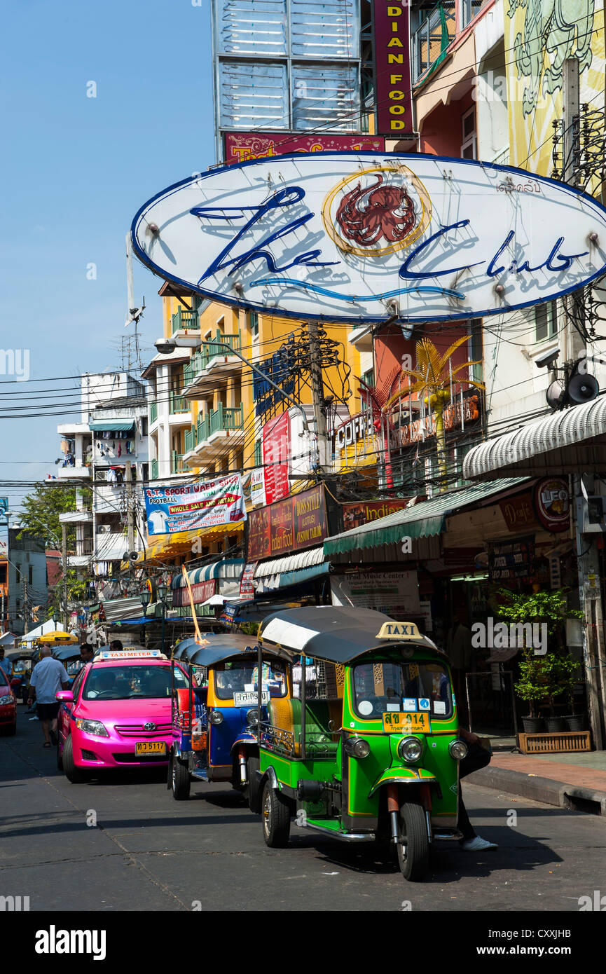 Tuk-tuk, view of Khao San Road, Bangkok, Thailand, Asia Stock Photo