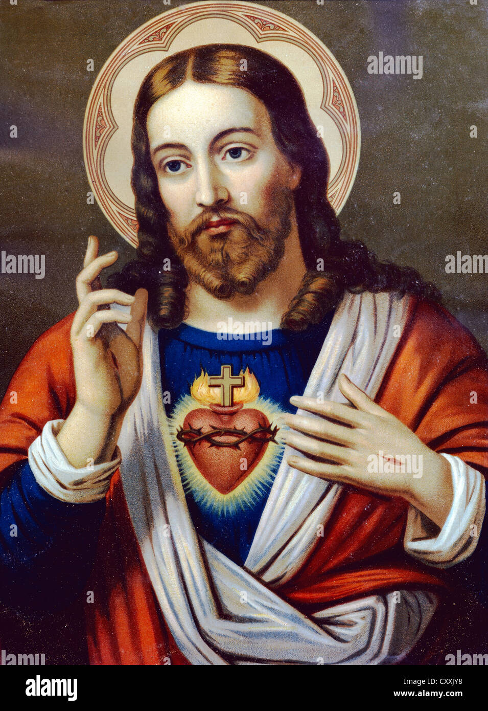 Sacred Heart of Jesus, print, around 1900, in private hands Stock Photo