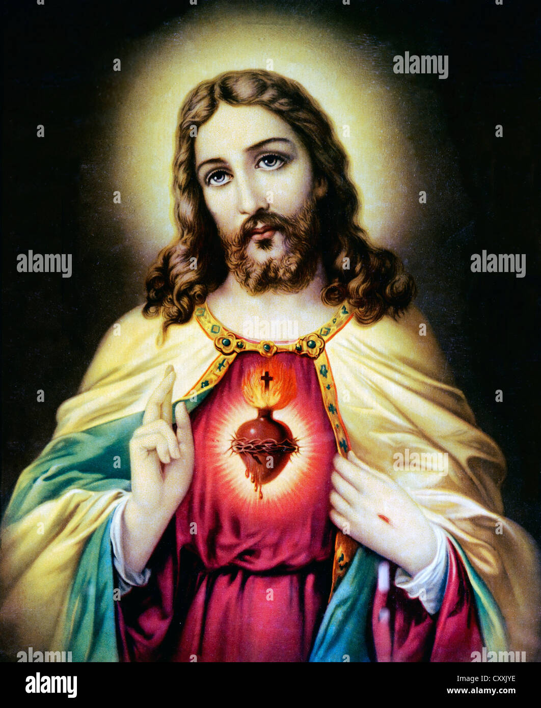 Sacred Heart of Jesus, print, around 1900, in private hands Stock Photo