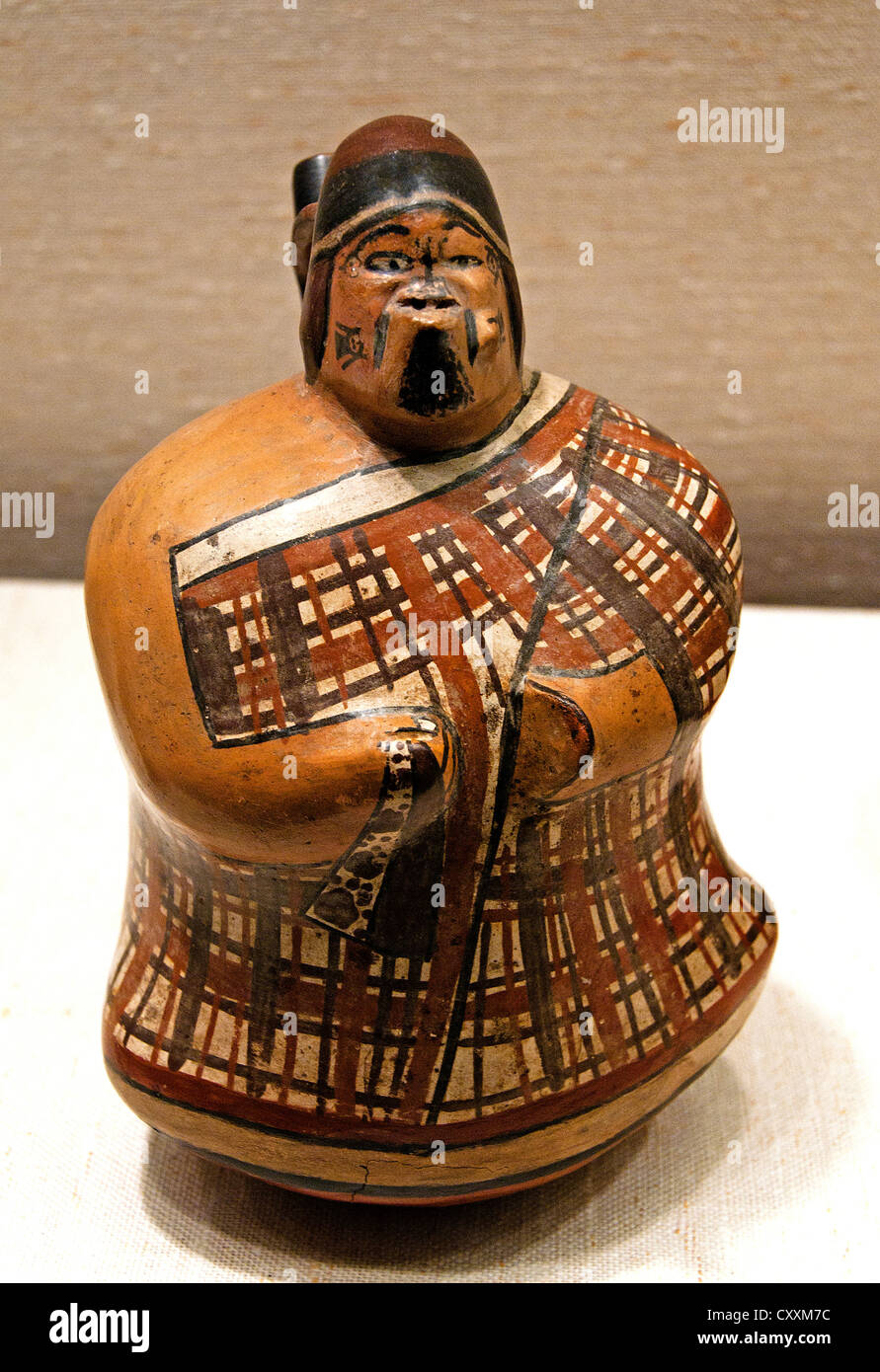 Figure Bottle Grotesque Peruvian Peru Nasca 4th - 6th Century Ceramic Stock Photo