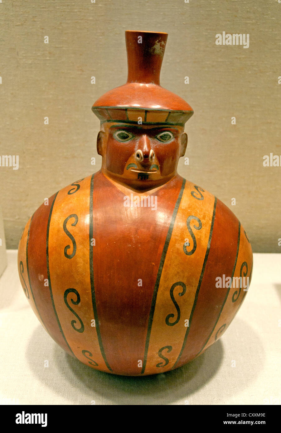 Figure Vessel Peruvian Peru Coastal Wari 6th - 9th Century Ceramic Stock Photo