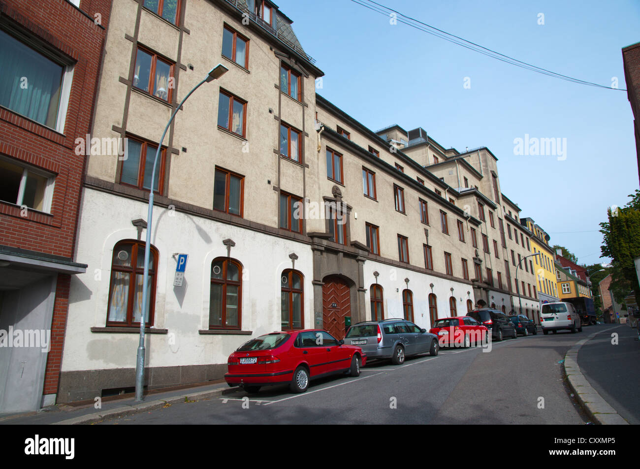 Residential street Hammersborg district Oslo Norway Europe Stock Photo