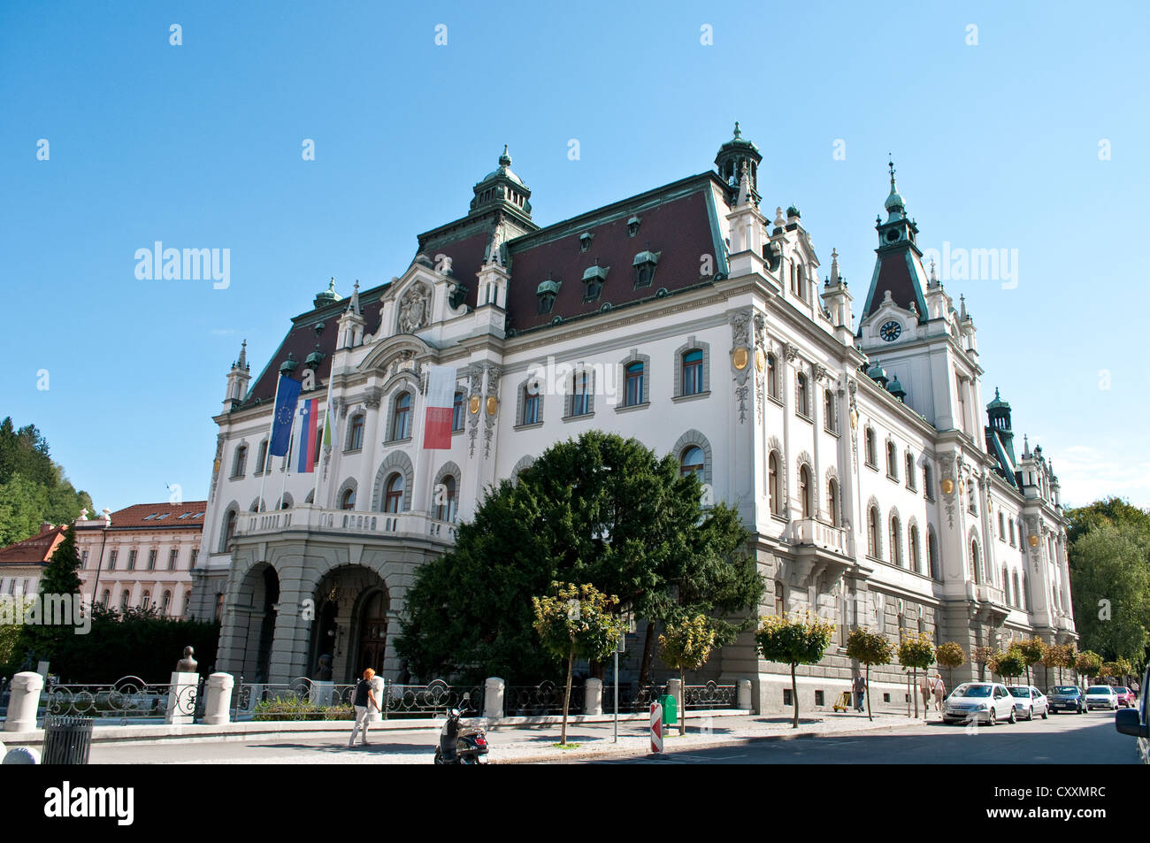 University of Ljubljana building on Congress Square, Ljubljana, Slovenia Stock Photo