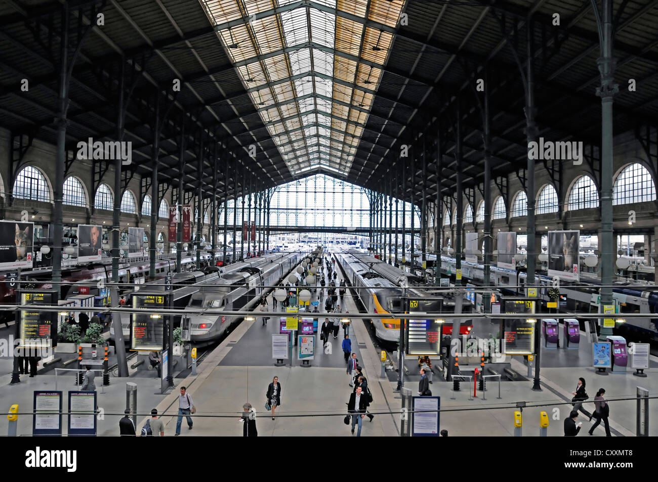 Station hall, Gare du Nord train station, north station, Paris, France, Europe Stock Photo