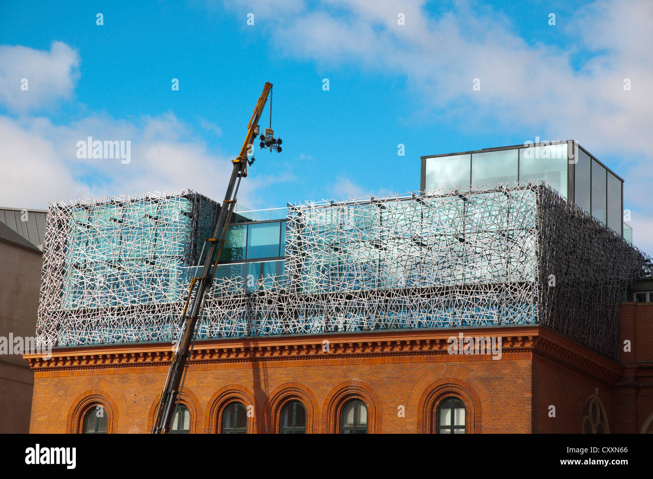 Extension work installation of new floors on top of old building Norreport central Copenhagen Denmark Europe Stock Photo