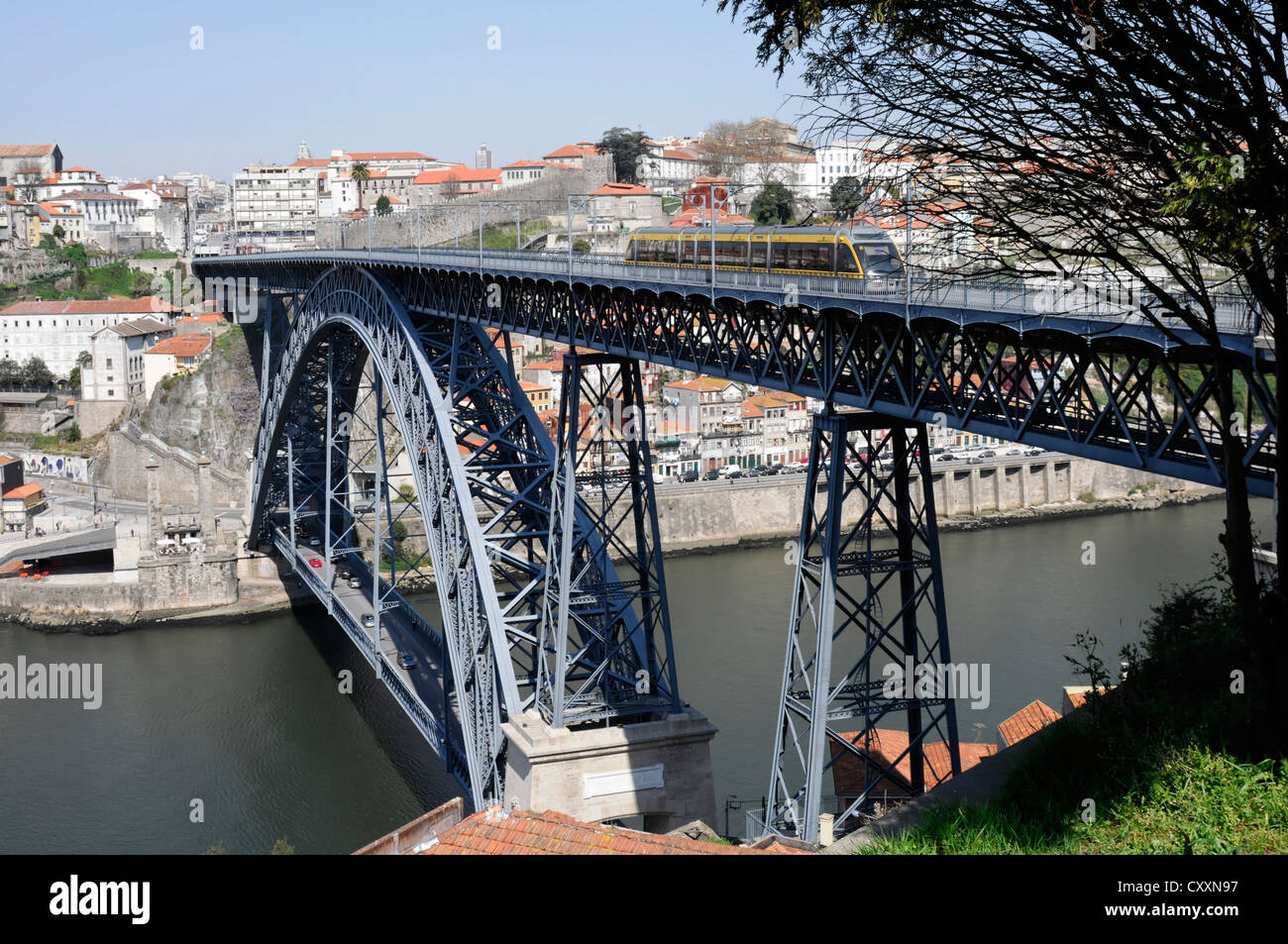 Ponte de D. Luis I, bridge over the Douro river, Porto, Northern Portugal, Portugal, Europe Stock Photo