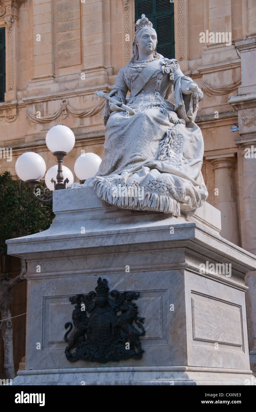 Statue of Queen Victoria in Republic Square, Valletta, Malta. By Giuseppe Valenti and unveiled