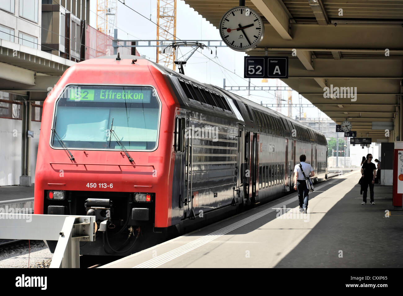 S-Bahn suburban train, S2 Effretikon, main railway station, Zurich, Switzerland, Europe Stock Photo