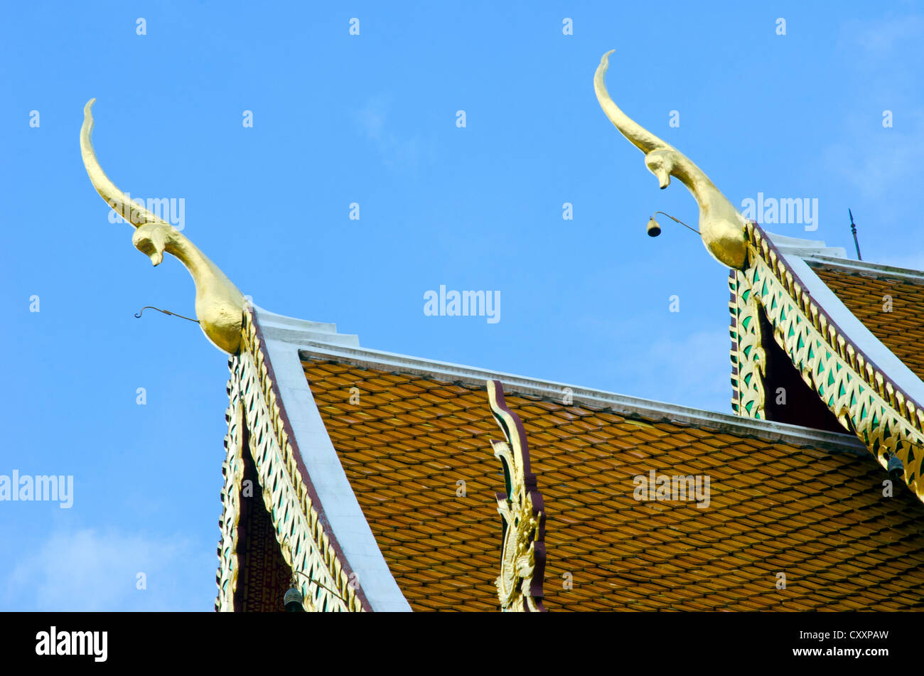 Temple roof detail, Wat Doi Suthep, Chiangmai, Thailand Stock Photo