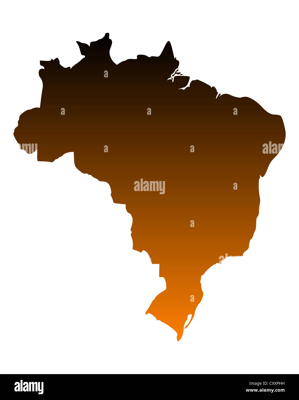 Map of Brazil Stock Photo