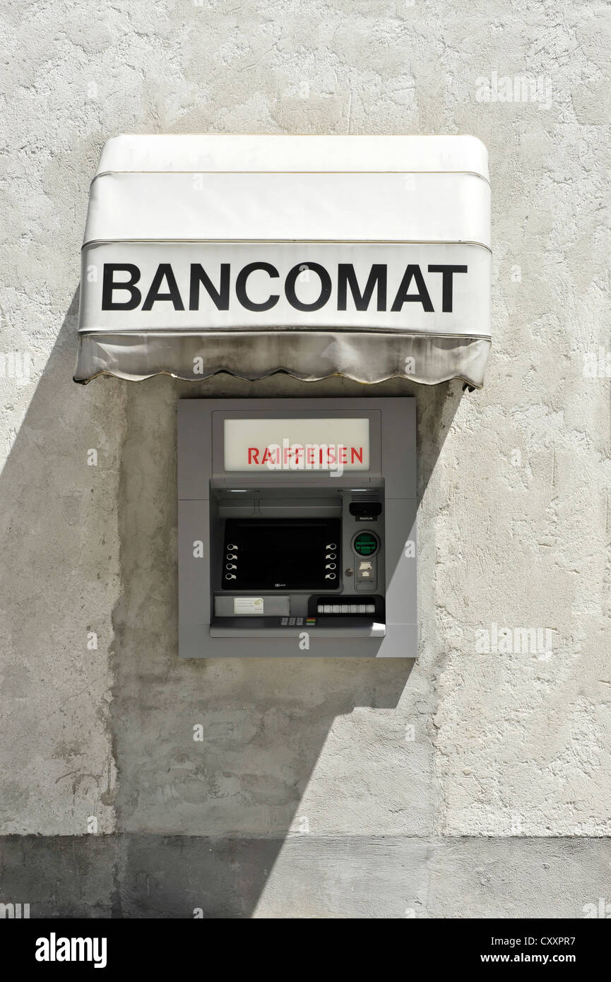 ATM, Brione, Valle Verzasca valley, Canton Ticino, Switzerland, Europe Stock Photo