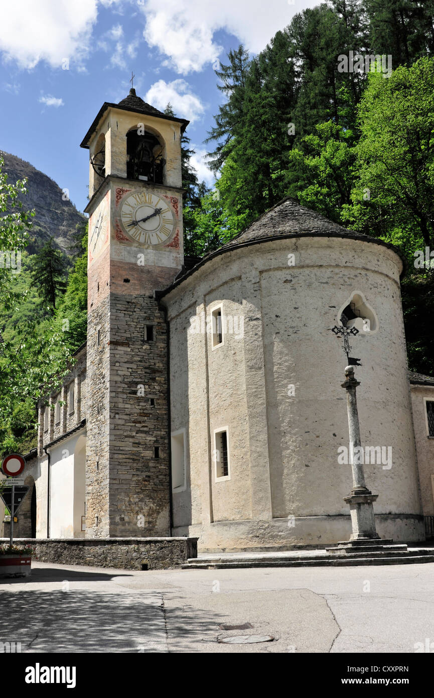 Village church of Brione, Valle Verzasca valley, Canton Ticino, Switzerland, Europe Stock Photo
