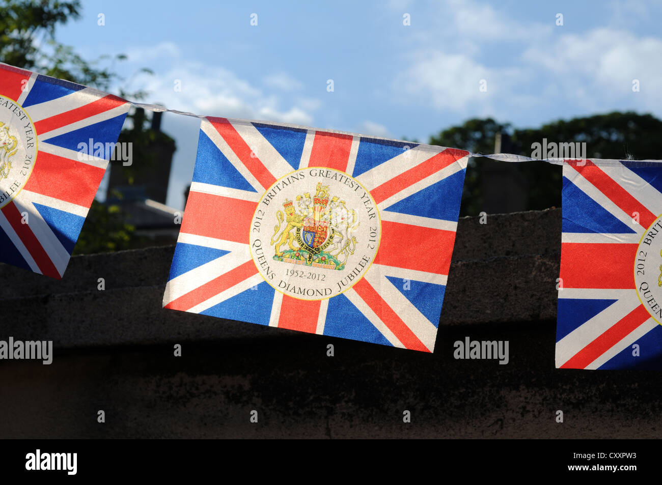 Queen Elizabeth Jubilee flags Stock Photo