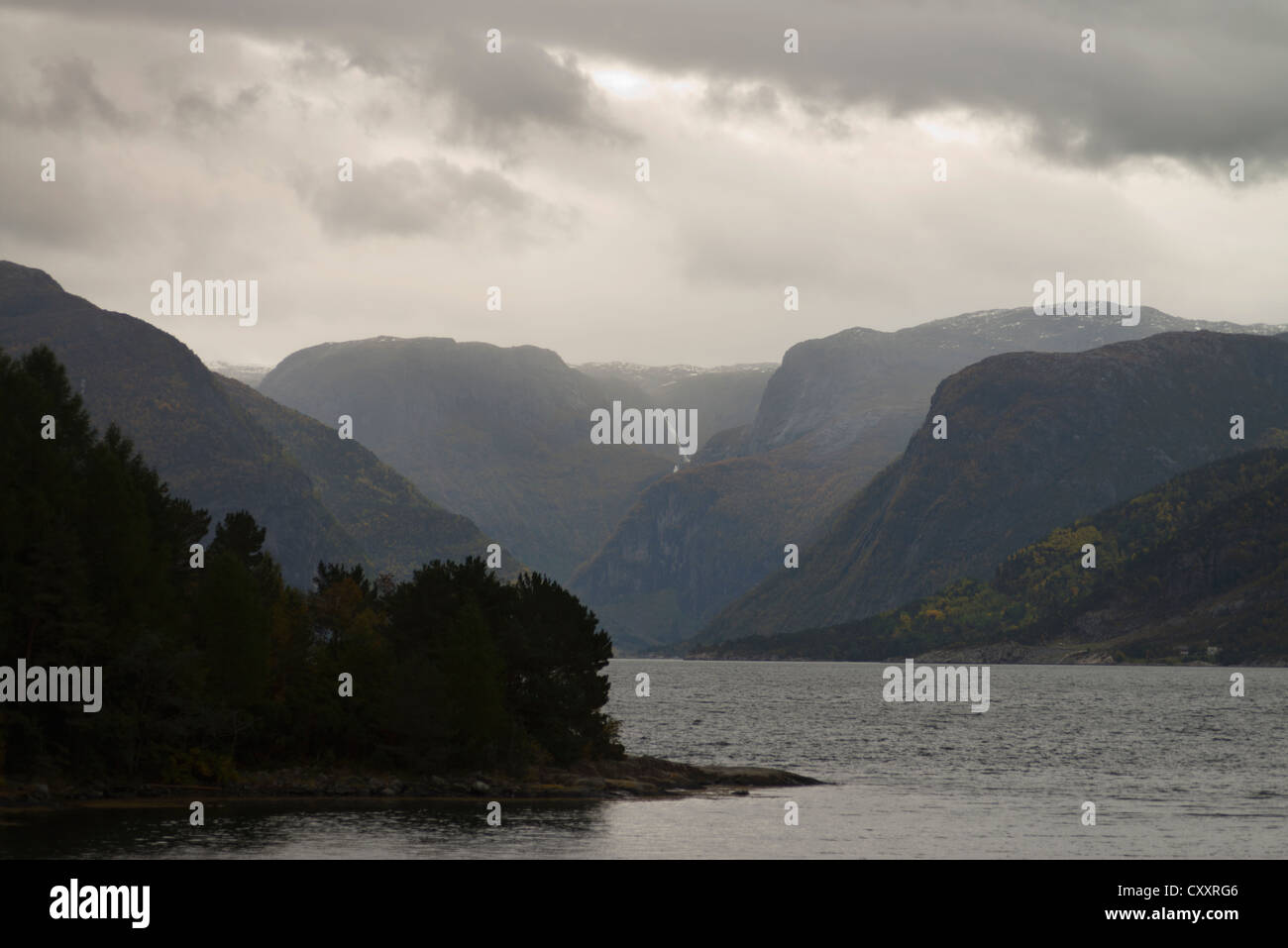 Fjords not far from Bergen Norway Stock Photo