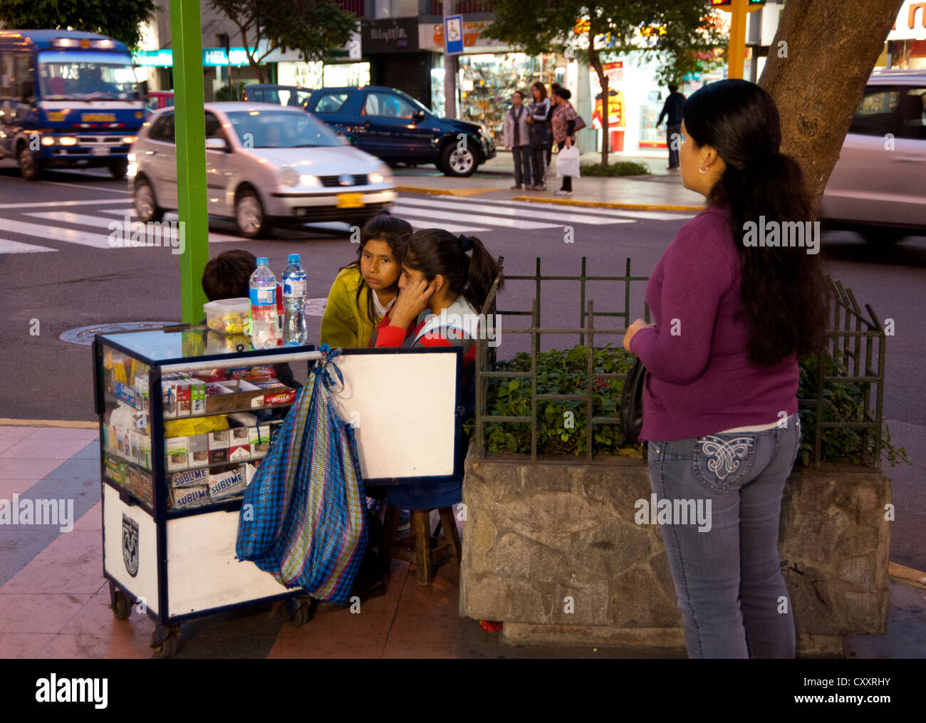 Street vendor in Lima, Peru Stock Photo Alamy