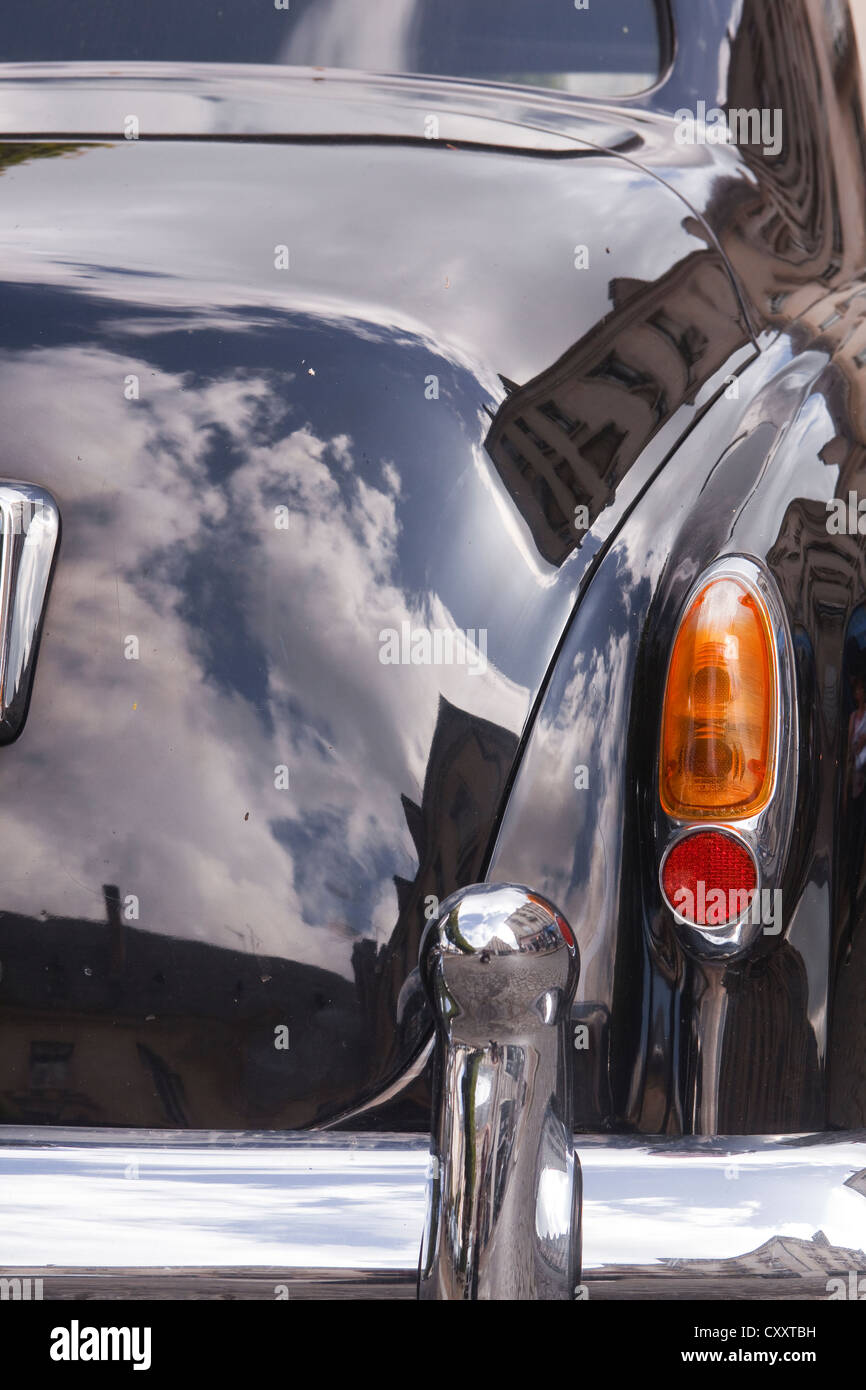 An abstract image of a classic car parked in the centre of Tours, France. Stock Photo