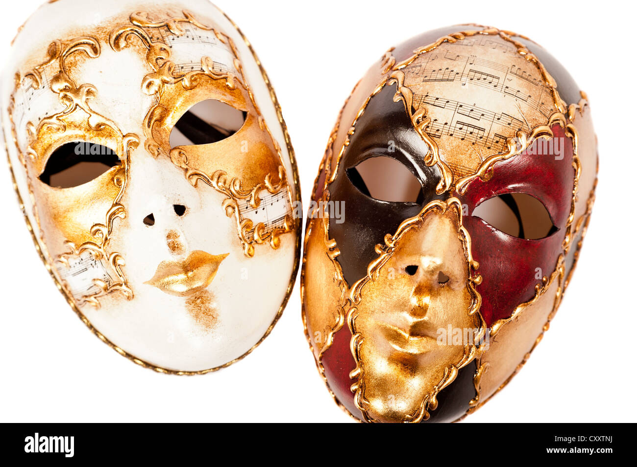 two Venetian masks Volto Stock Photo