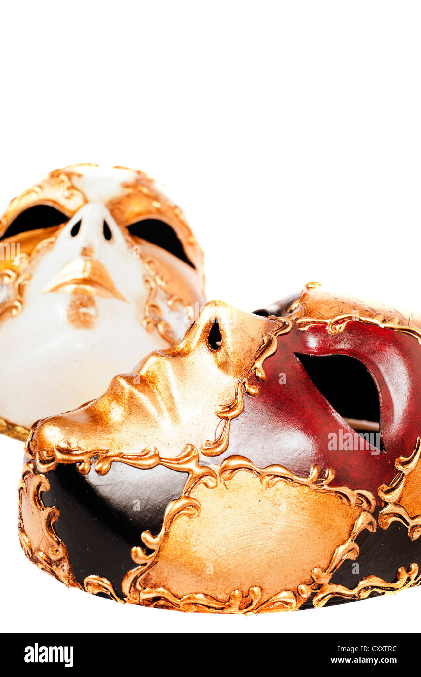 two Venetian masks Volto Stock Photo