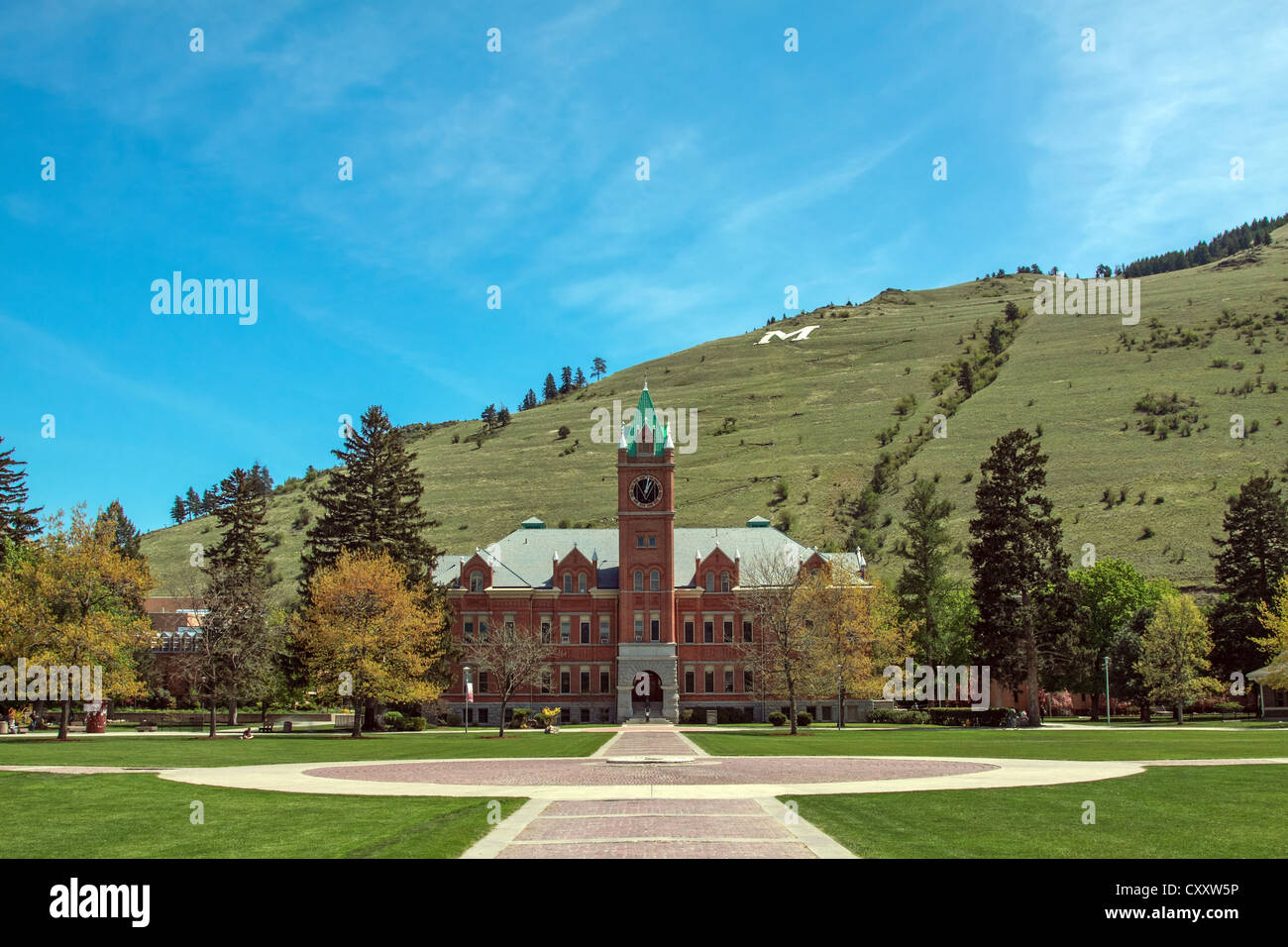 Campus scenes and buildings at the University of Montana in Missoula Stock Photo