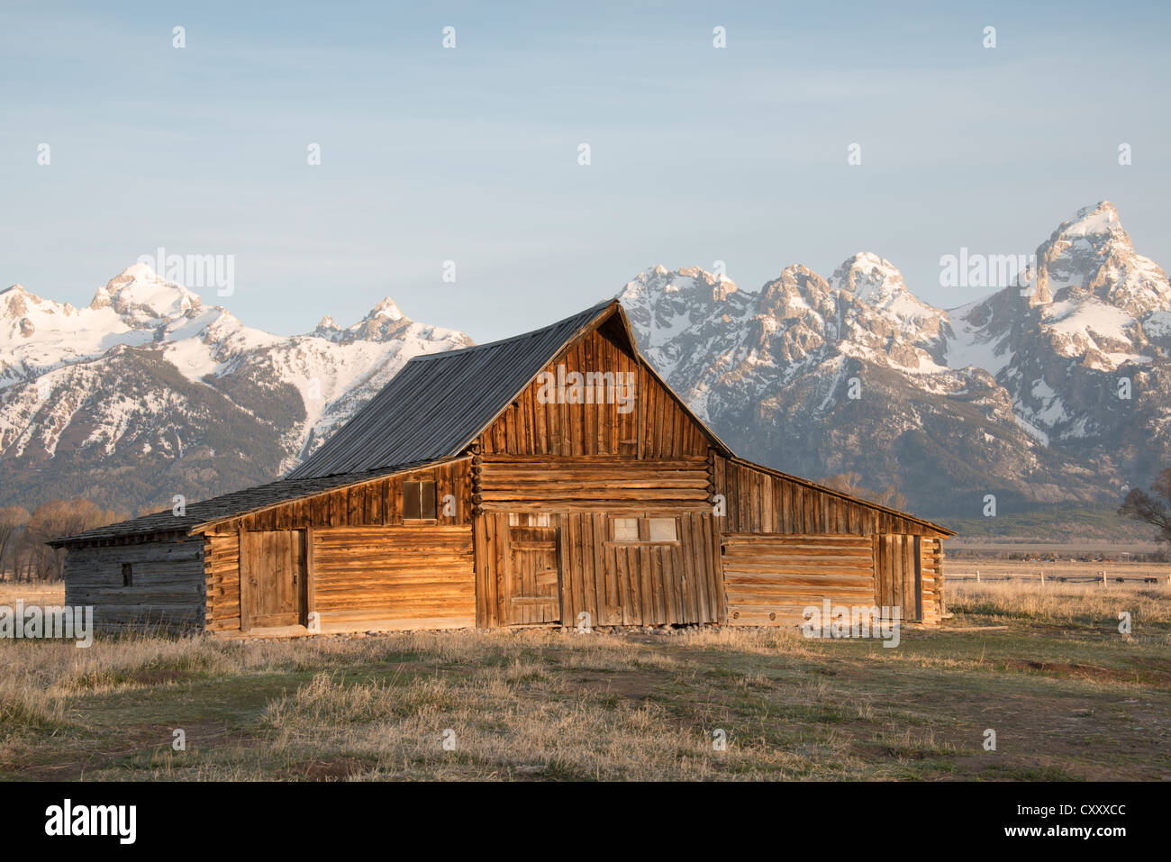 Barn in Mormon Row, Grand Teton National Park Stock Photo