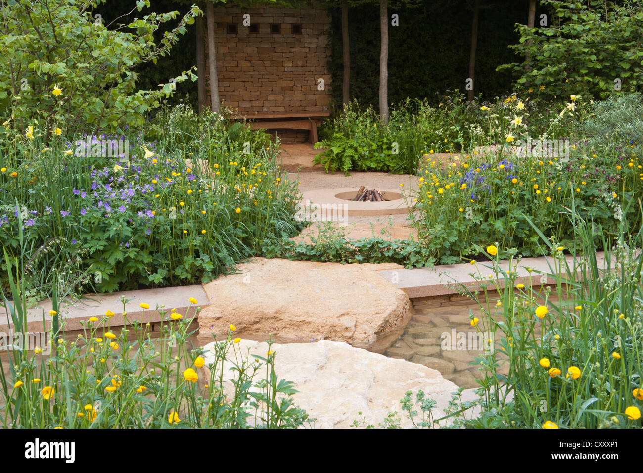 Chelsea RHS flower show gardens 2012 London UK Stock Photo