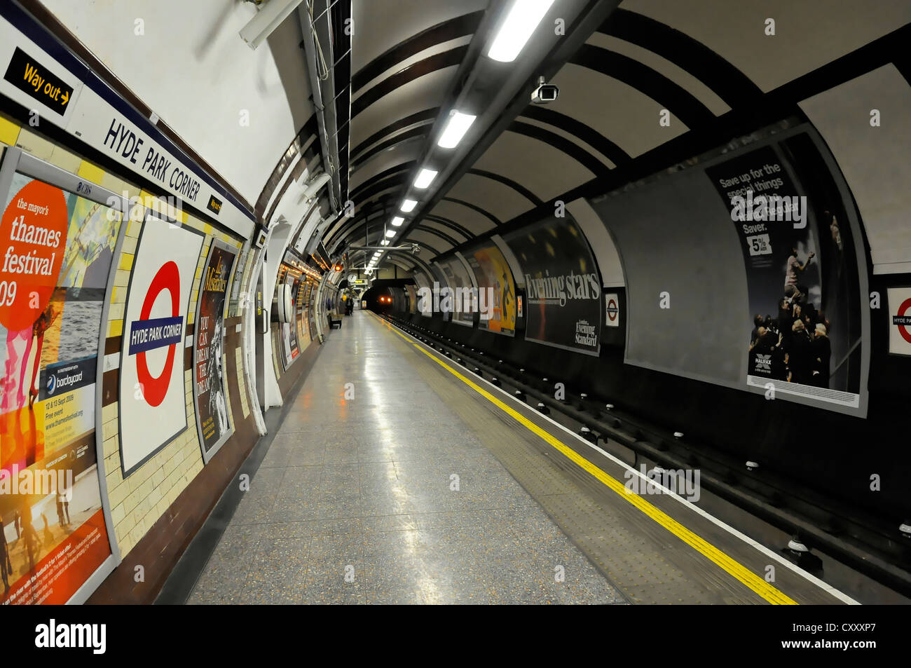 Underground railway station, Hyde Park Corner, London, England, United Kingdom, Europe Stock Photo