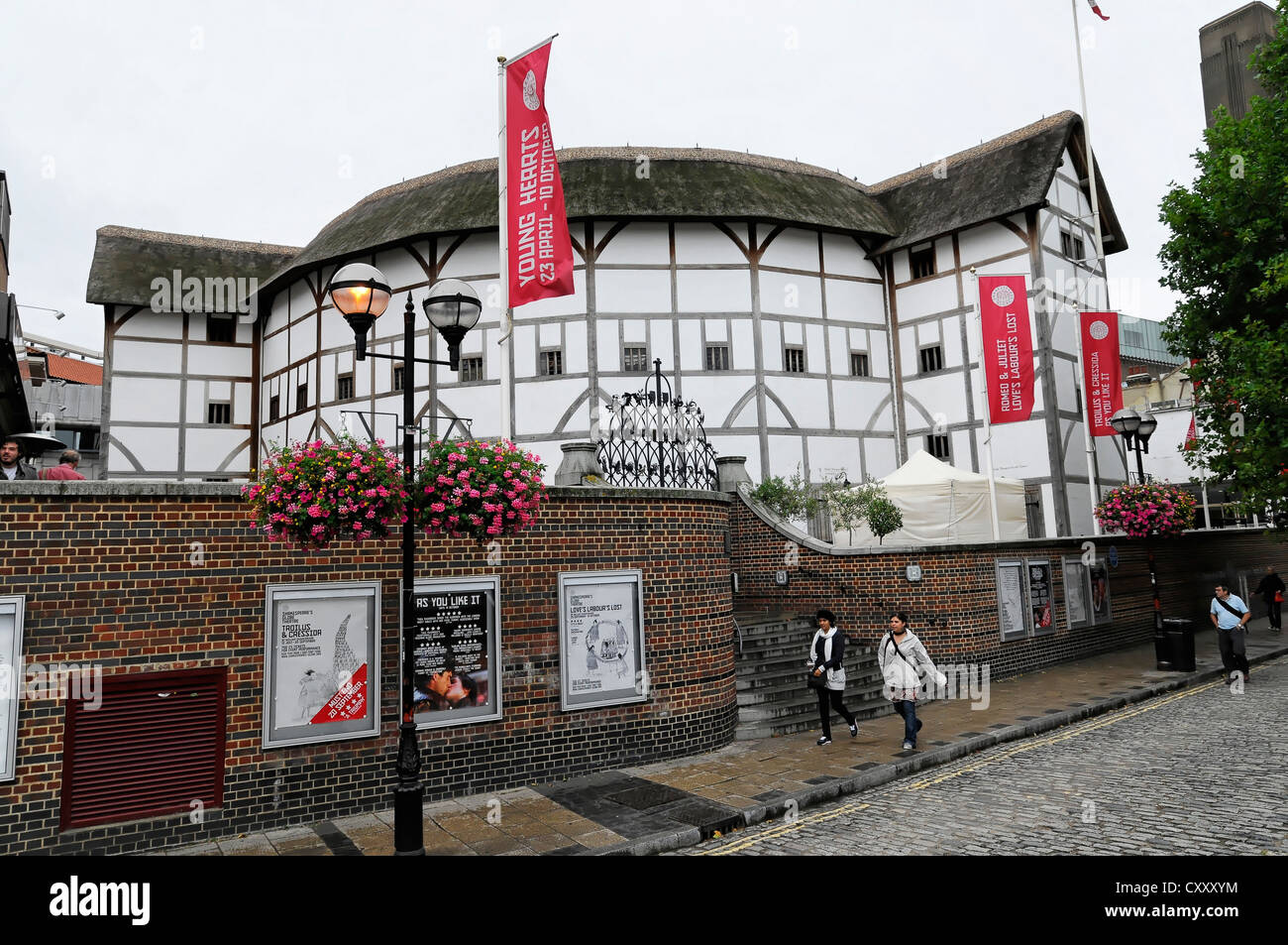 The Shakespeare Globe Theatre on the Southbank of the River Thames, London, England, Great Britain, Europe Stock Photo