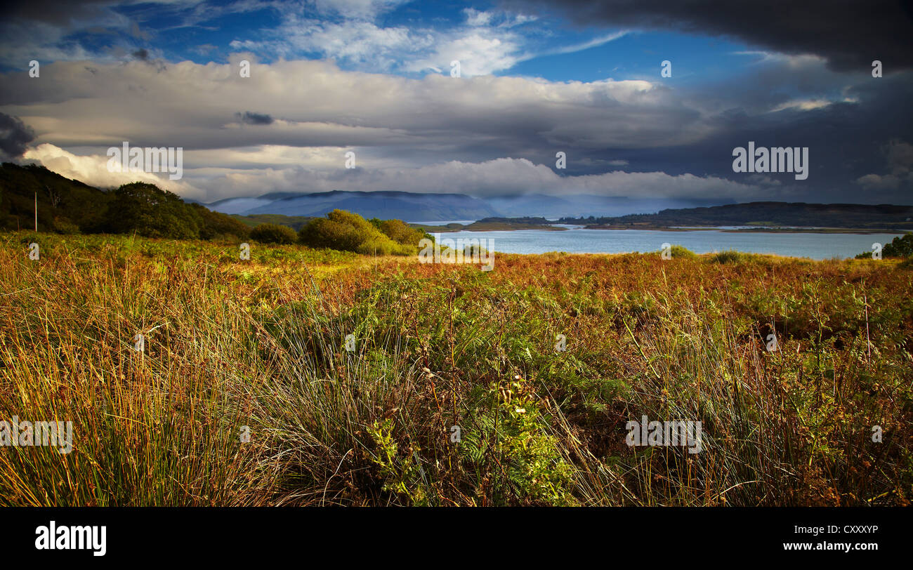 View across the Sound of Mull towards Morvern Stock Photo - Alamy