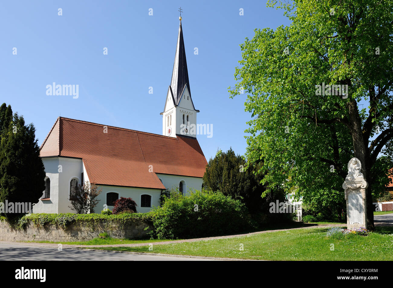 Parish church of St. John the Baptist, Rott am Lech, Lake Ammer region, Five Lakes region, Upper Bavaria, Bavaria, PublicGround Stock Photo