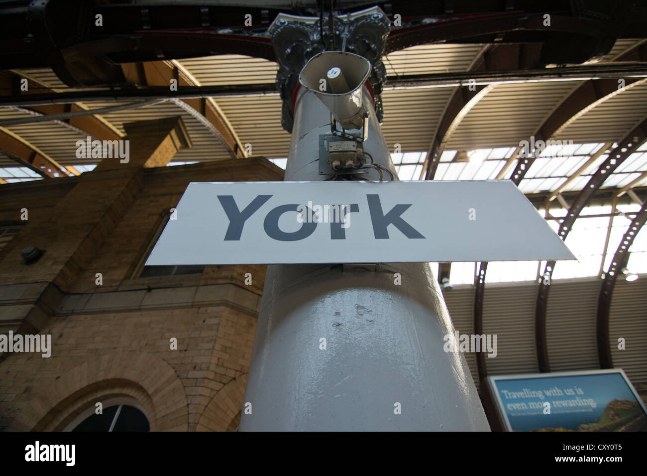 York station name sign at York railway station Stock Photo Alamy