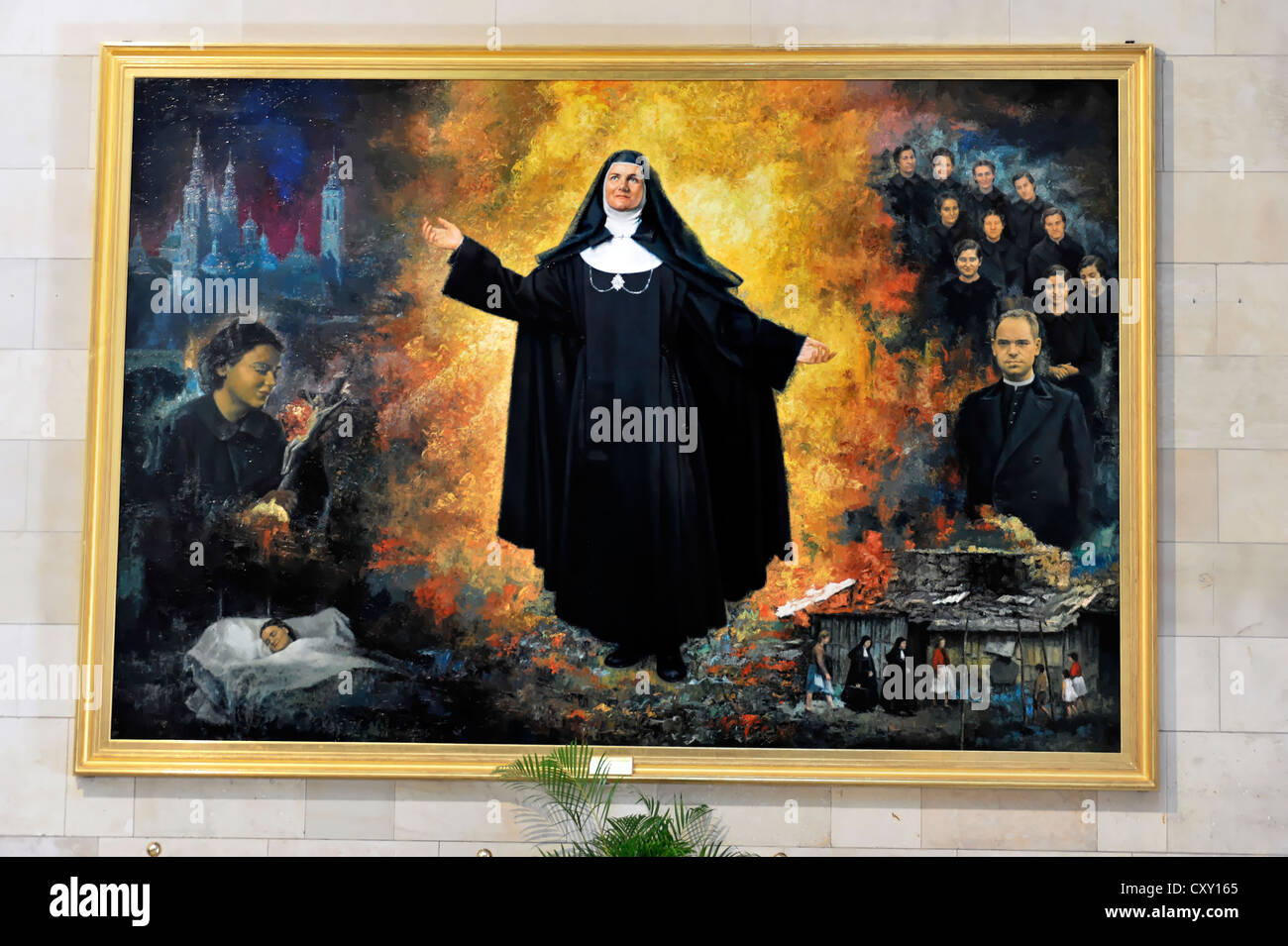 Painting 'Obra Misionera de Jesús y Maria' by Beata Maria Pilar Izquierdo Albero, Catedral de Nuestra Señora de la Almudena, Stock Photo