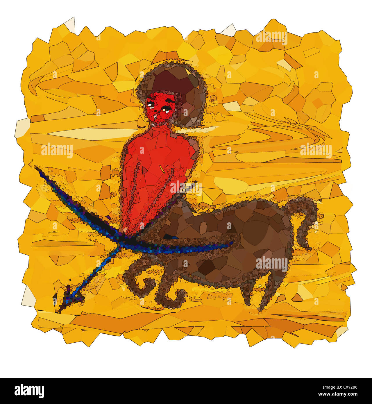 Zodiac sign, Sagittarius, horoscope, illustration Stock Photo