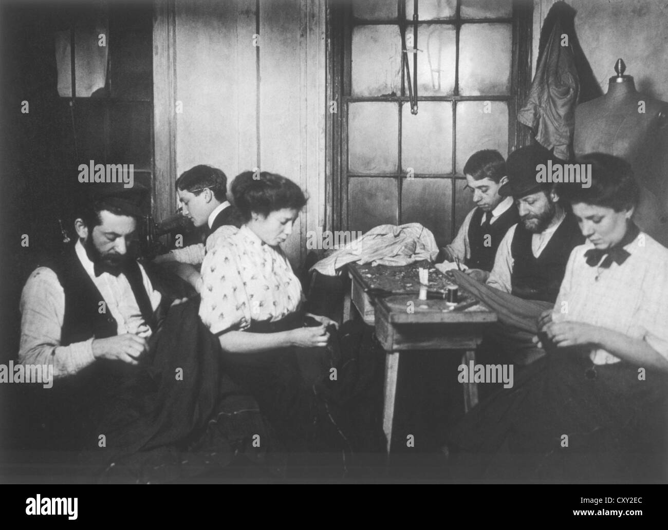 Workers in Sweatshop, New York City, USA, Circa 1908 Stock Photo - Alamy