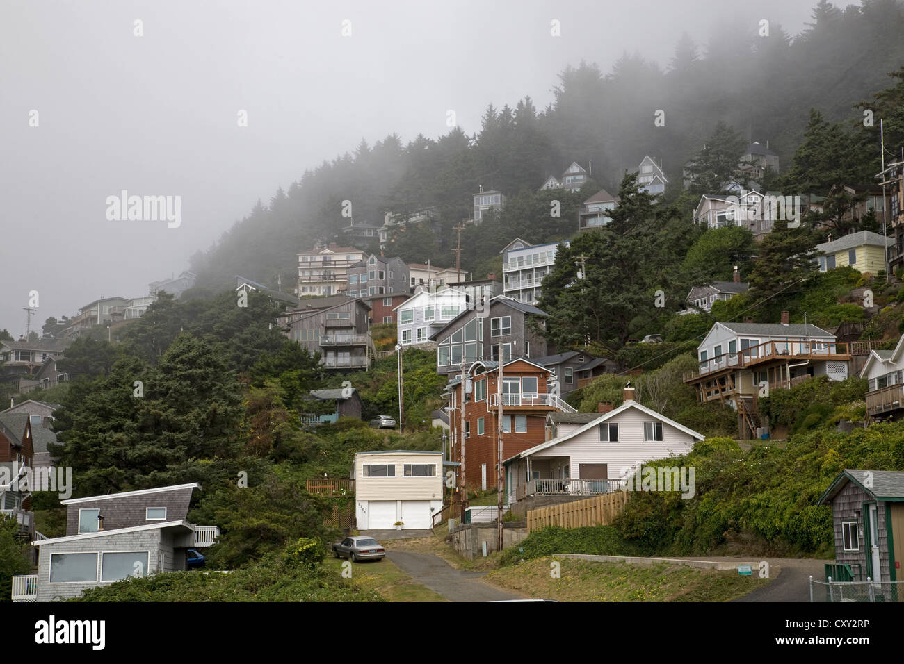 A view of Oceanside, Oregon, on the Oregon Pacific Coast Stock Photo