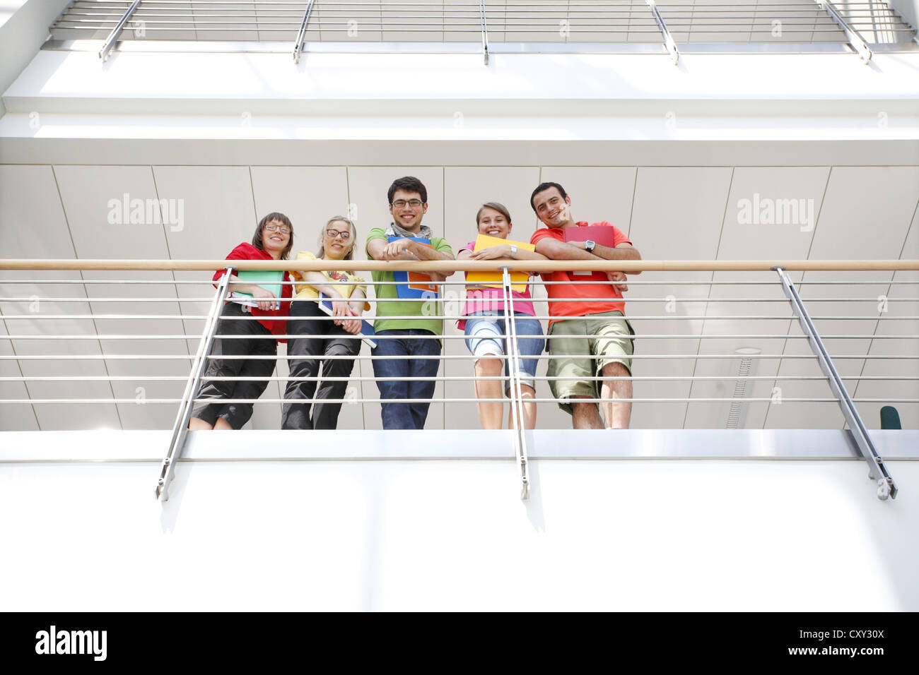 Students, stairwell, university building, Krakow, Poland, Europe Stock Photo