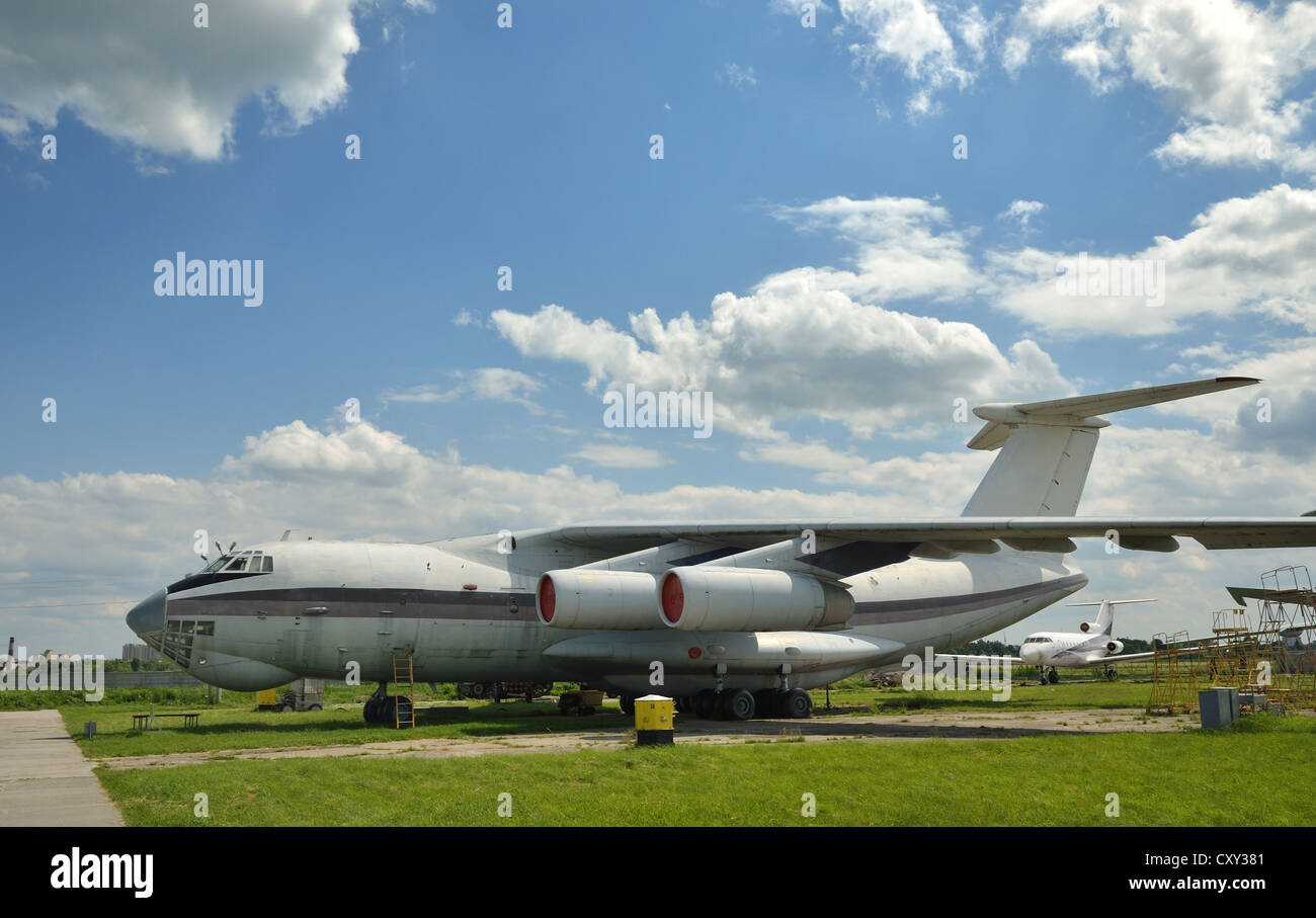 Cargo aircraft in the airfield Stock Photo