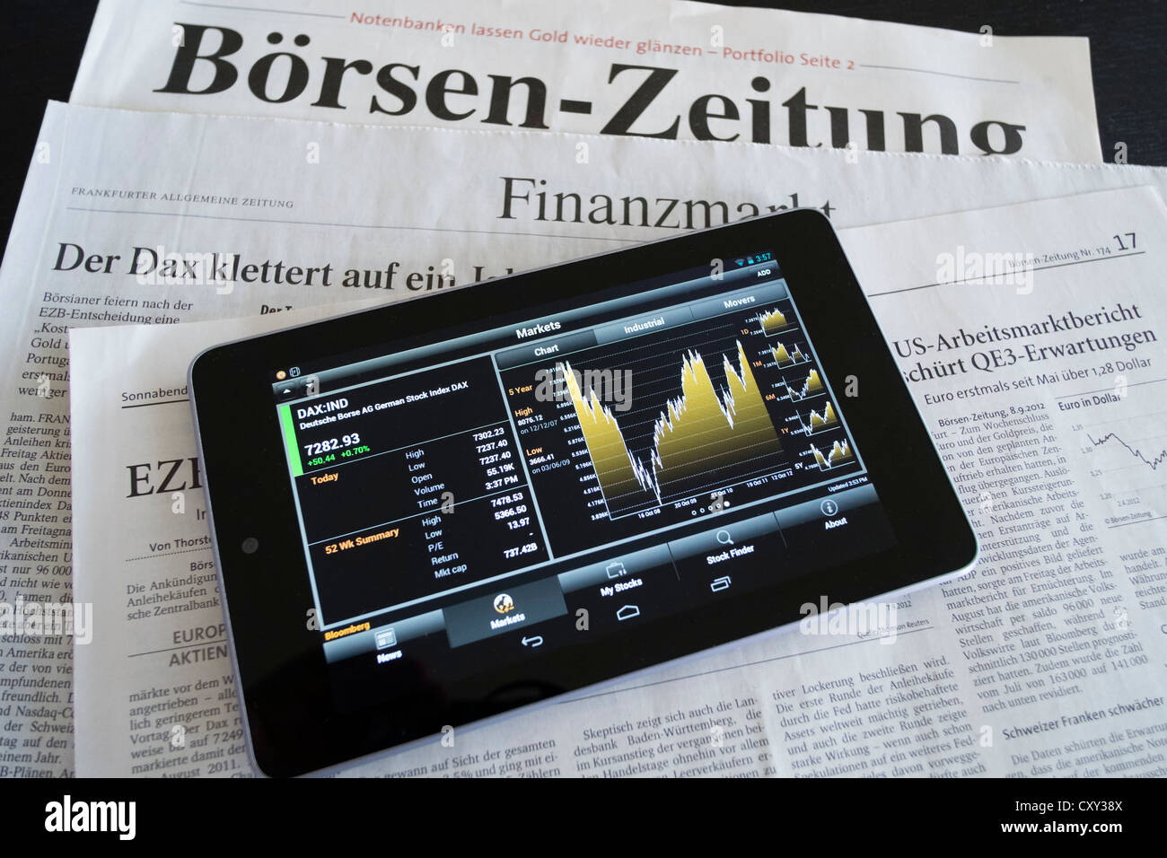 Google Nexus 7 tablet computer running android operating system with