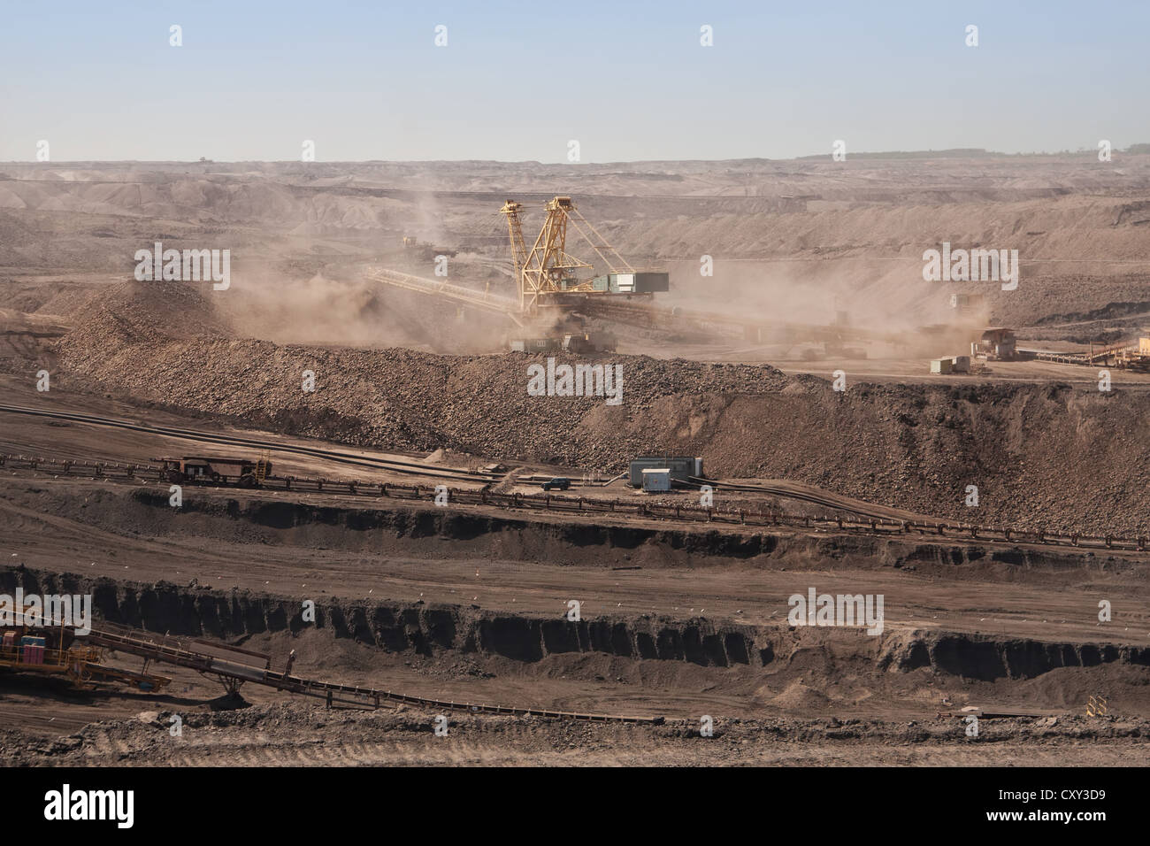 the excavator in coal opencast near Most - Czech Republic Stock Photo