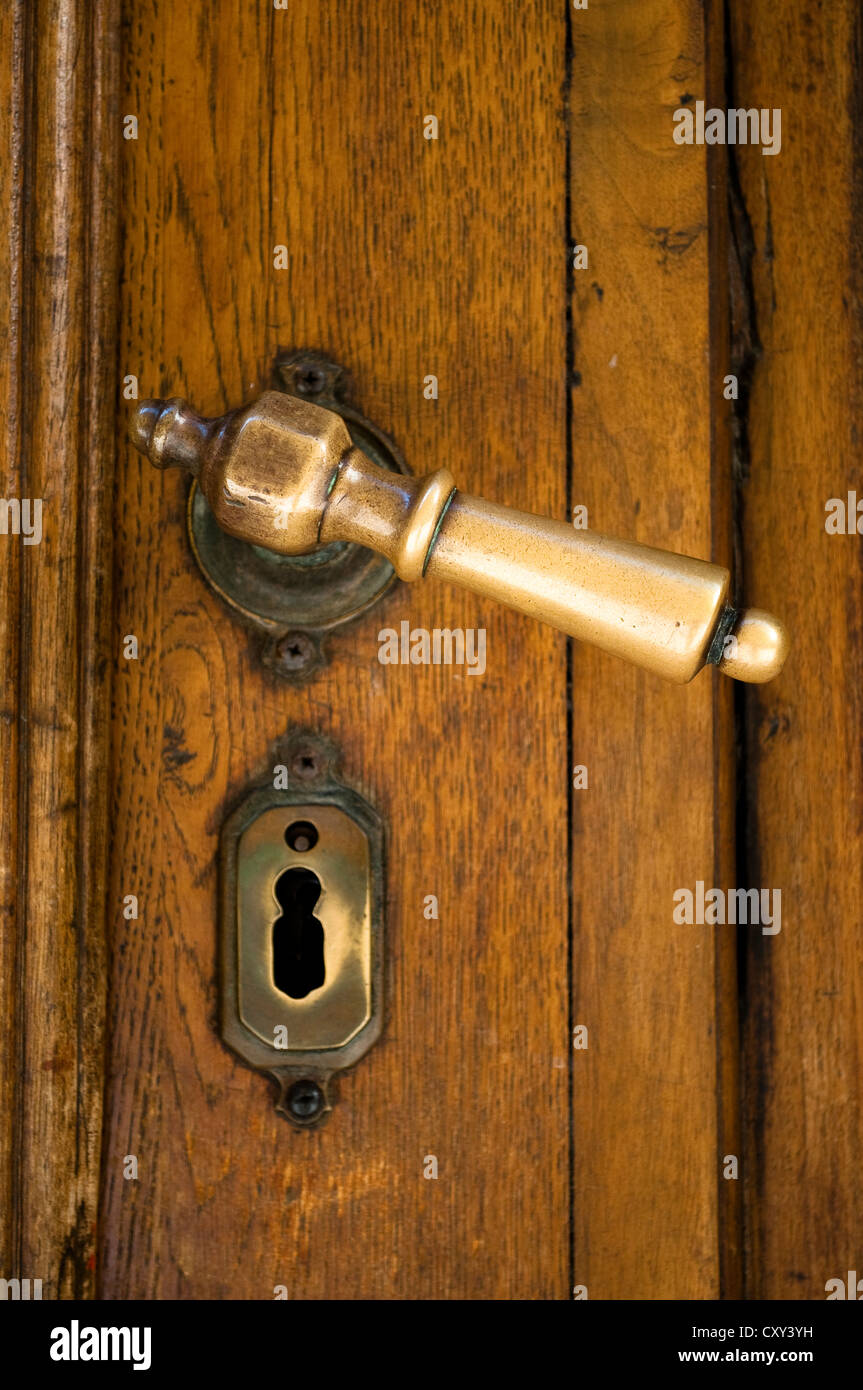 Door handle and keyhole Stock Photo Alamy