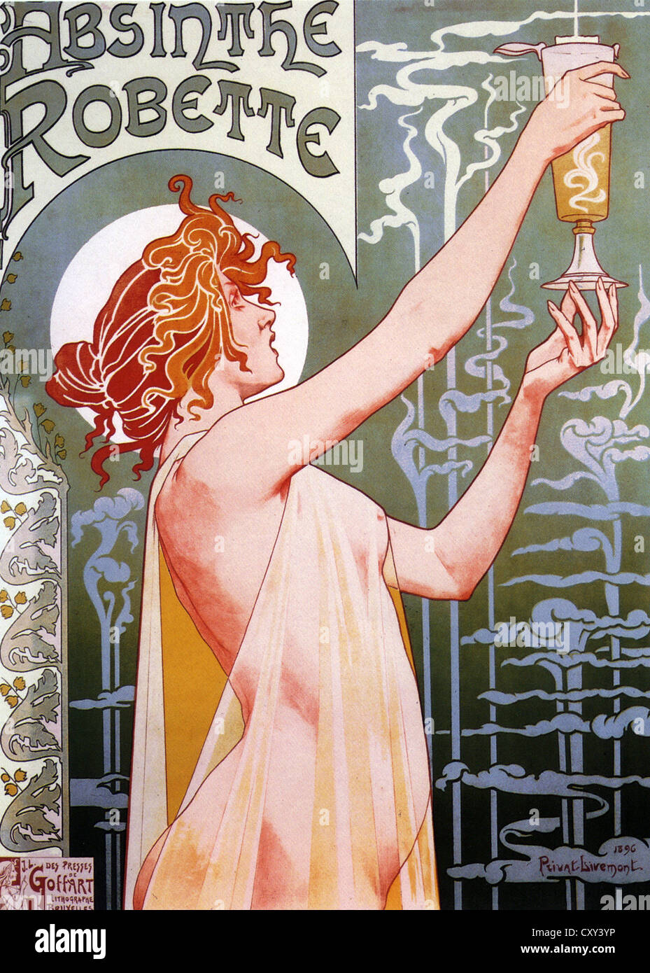 ABSINTHE ROBETTE   1896 poster for French brand of the hallucinogenic drink Stock Photo