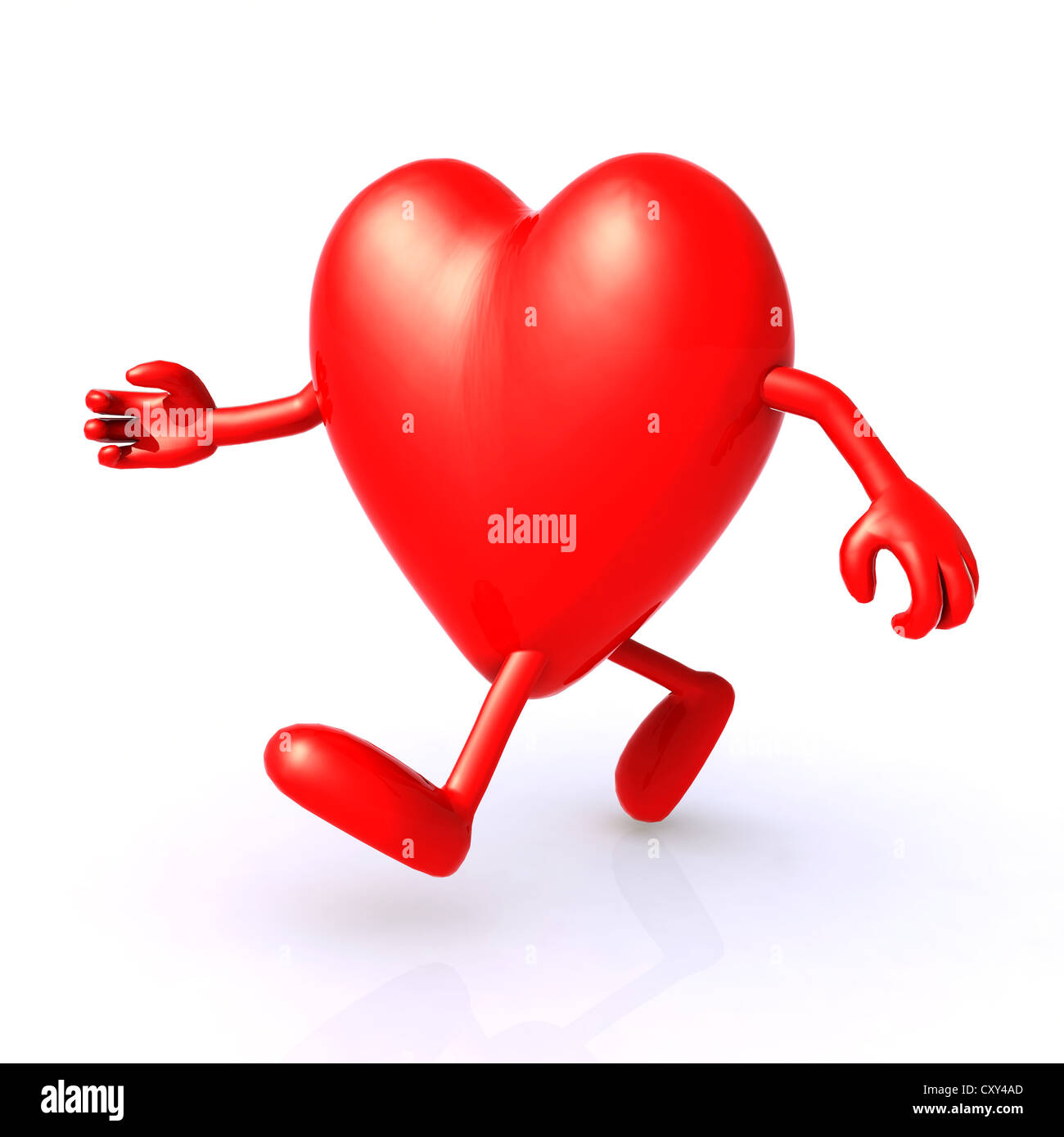 illustration 3d big heart running to keep healthy Stock Photo Alamy