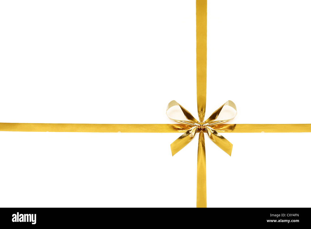 Gold christmas ribbon ribbons bow bows hires stock photography and