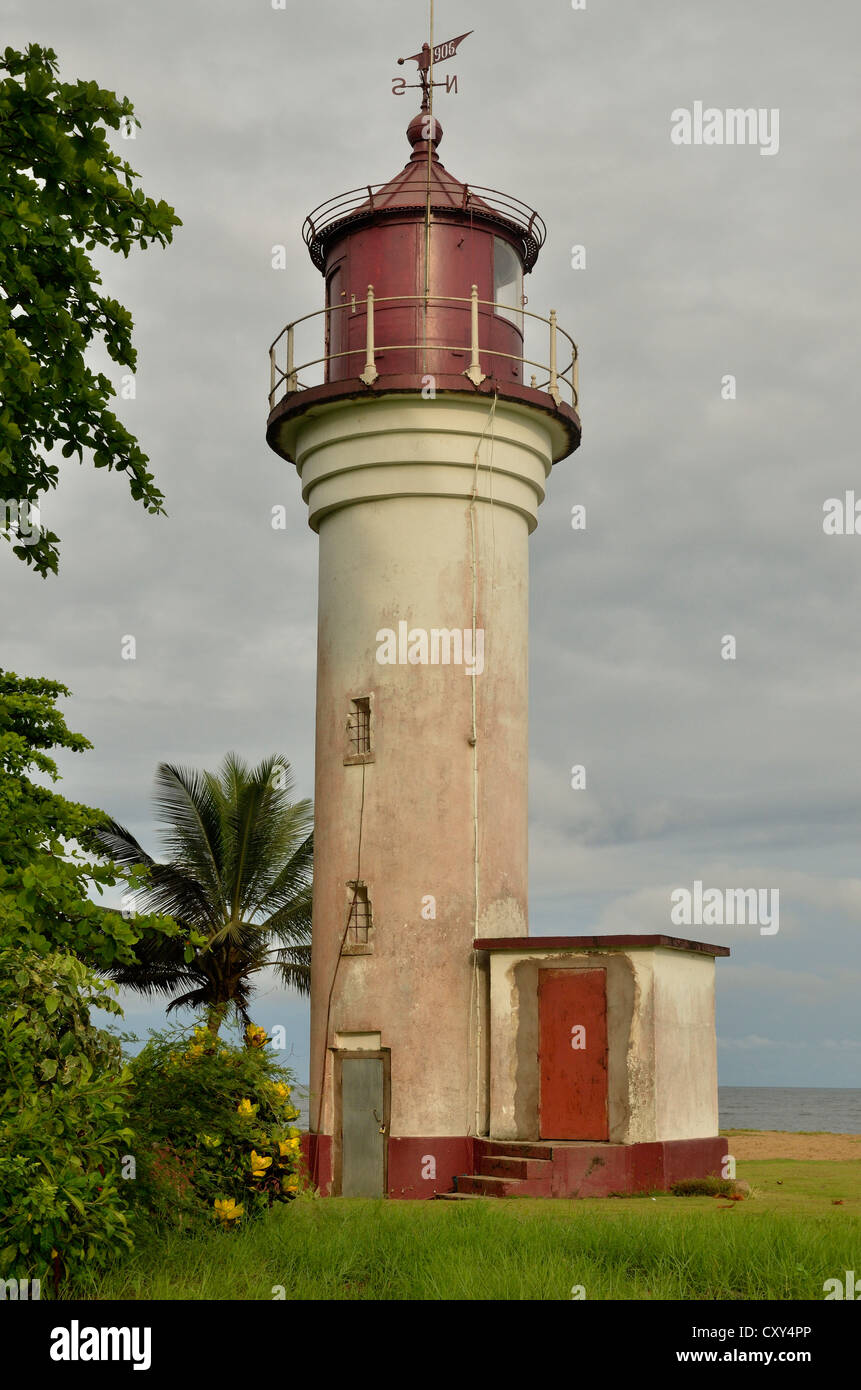 German lighthouse, Le Phare, from the colonial period, more than 100 years old, Kribi, Cameroon, Central Africa, Africa Stock Photo