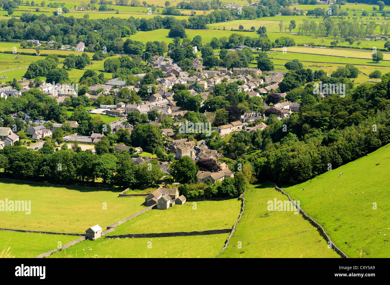 Castleton village in the Peak District National Park Derbyshire England