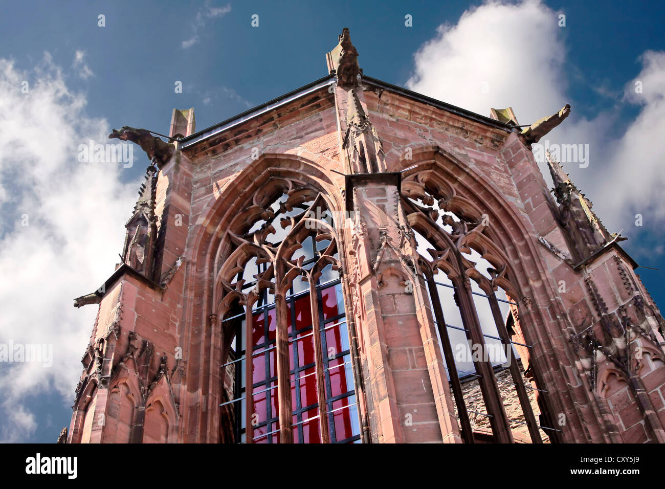 Ruin of Werner chapel in Bacharach in the Middle Rhine Valley, Rhineland-Palatinate, Germany Stock Photo
