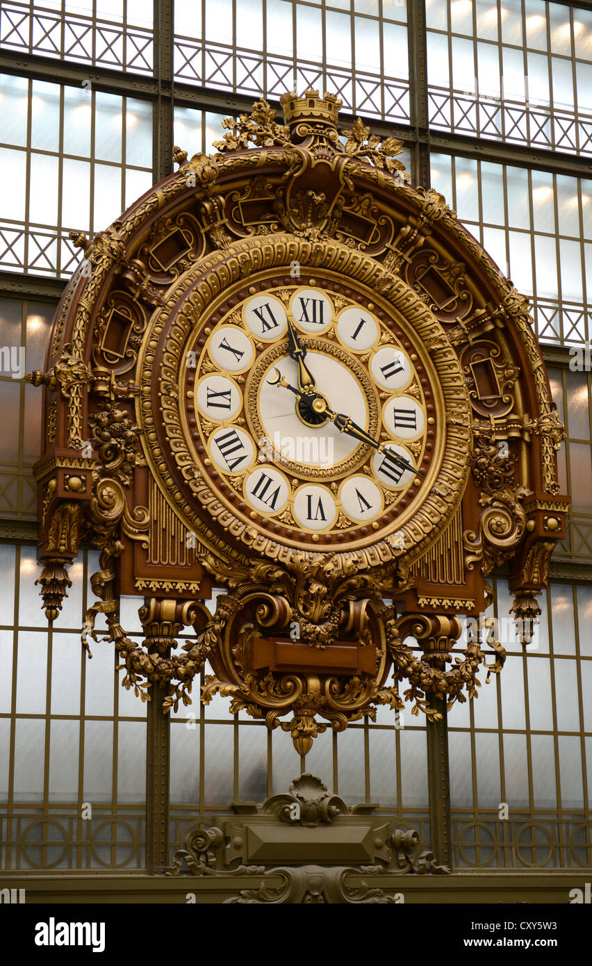 Musée d'Orsay, Paris, France, clock in the Musée d'Orsay, Paris, France Stock Photo