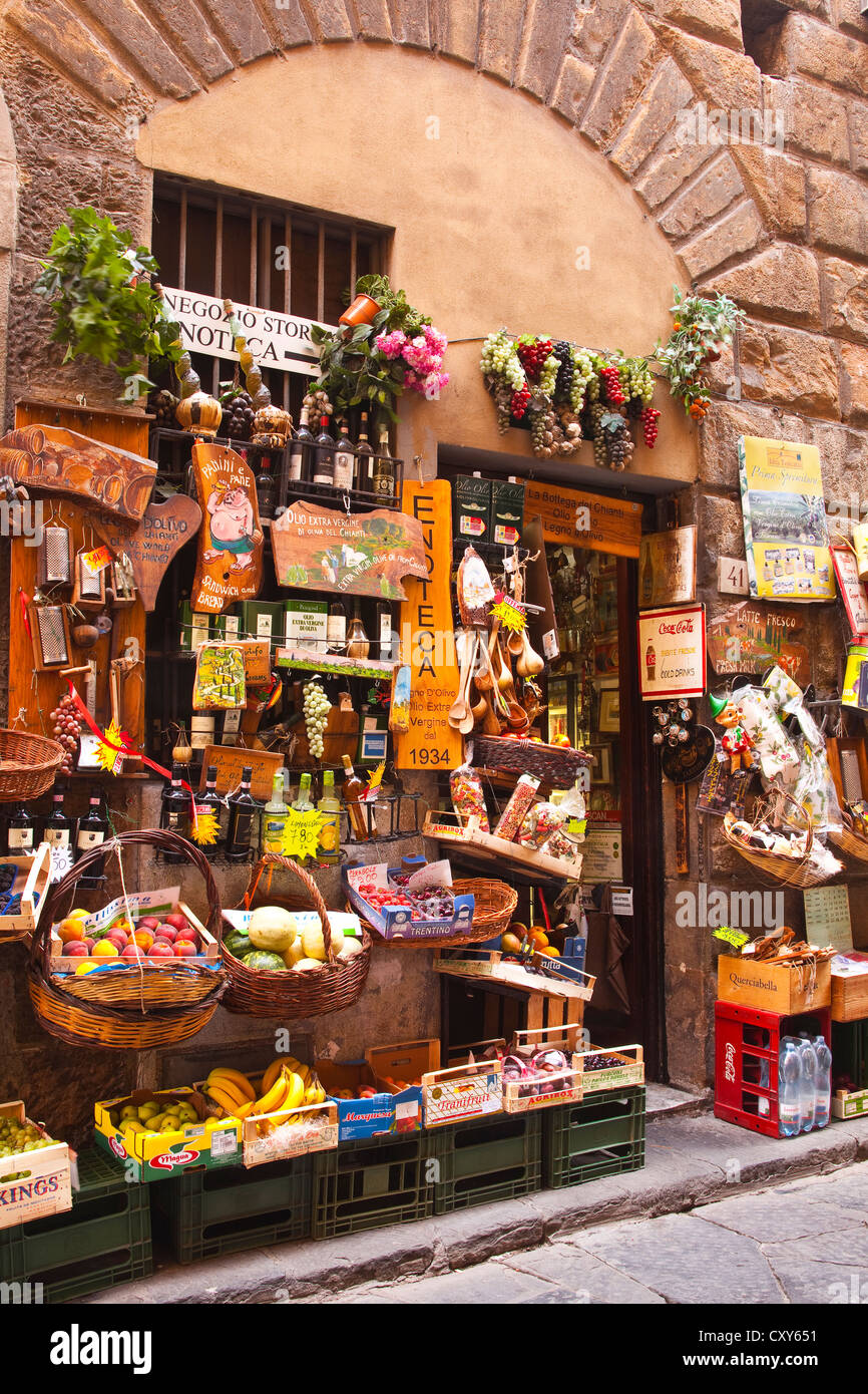 A food store in a backstreet of Florence, Italy Stock Photo Alamy