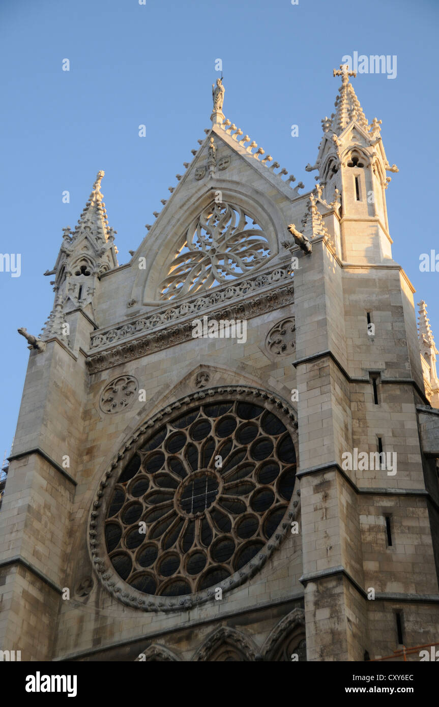 The West Rose window of Catedral de Leon.Castilla y Leon, Spain Stock Photo