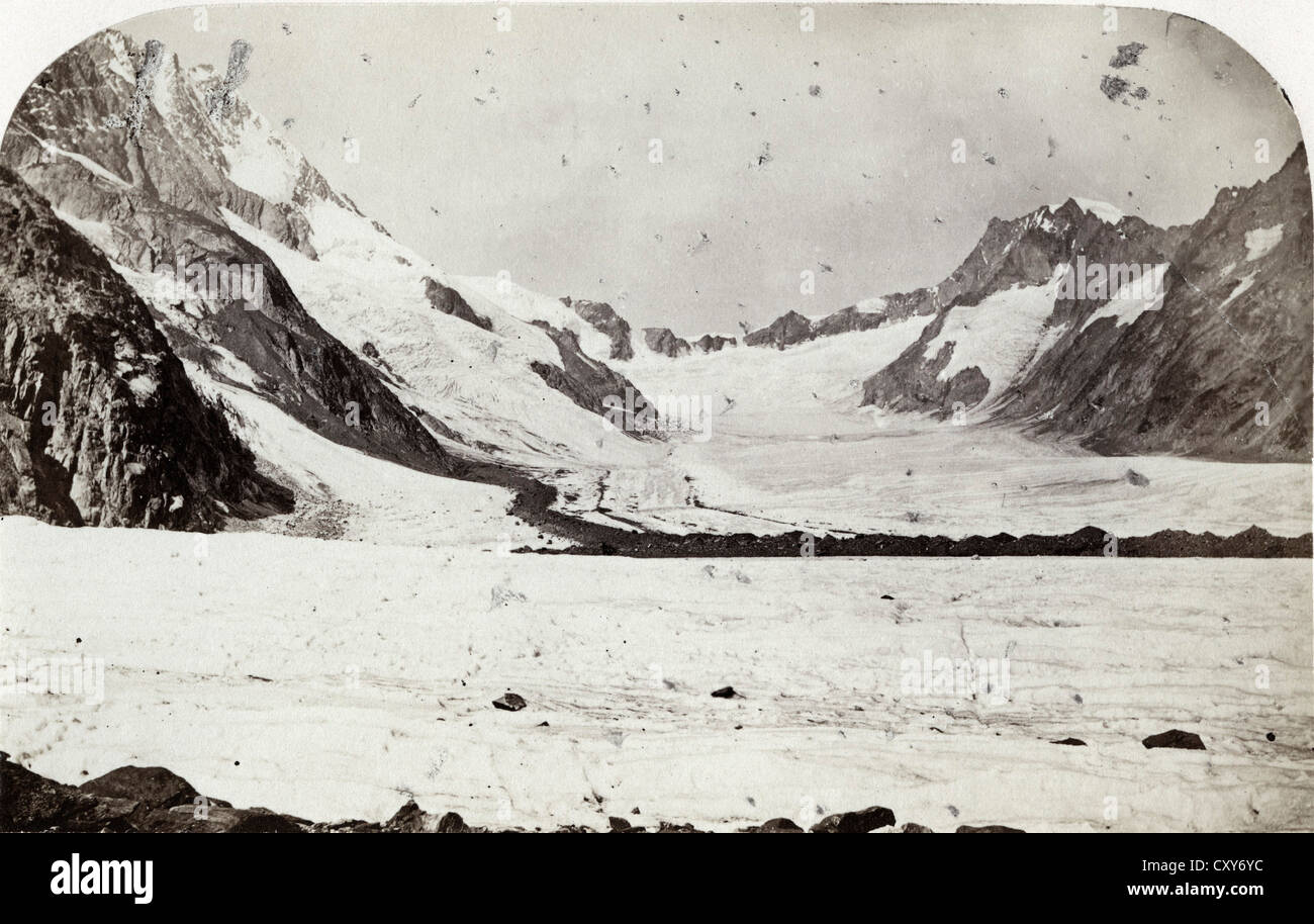 The Lauteraar Joch from the Abschwung, 1866, by Ernest Edwards Stock Photo