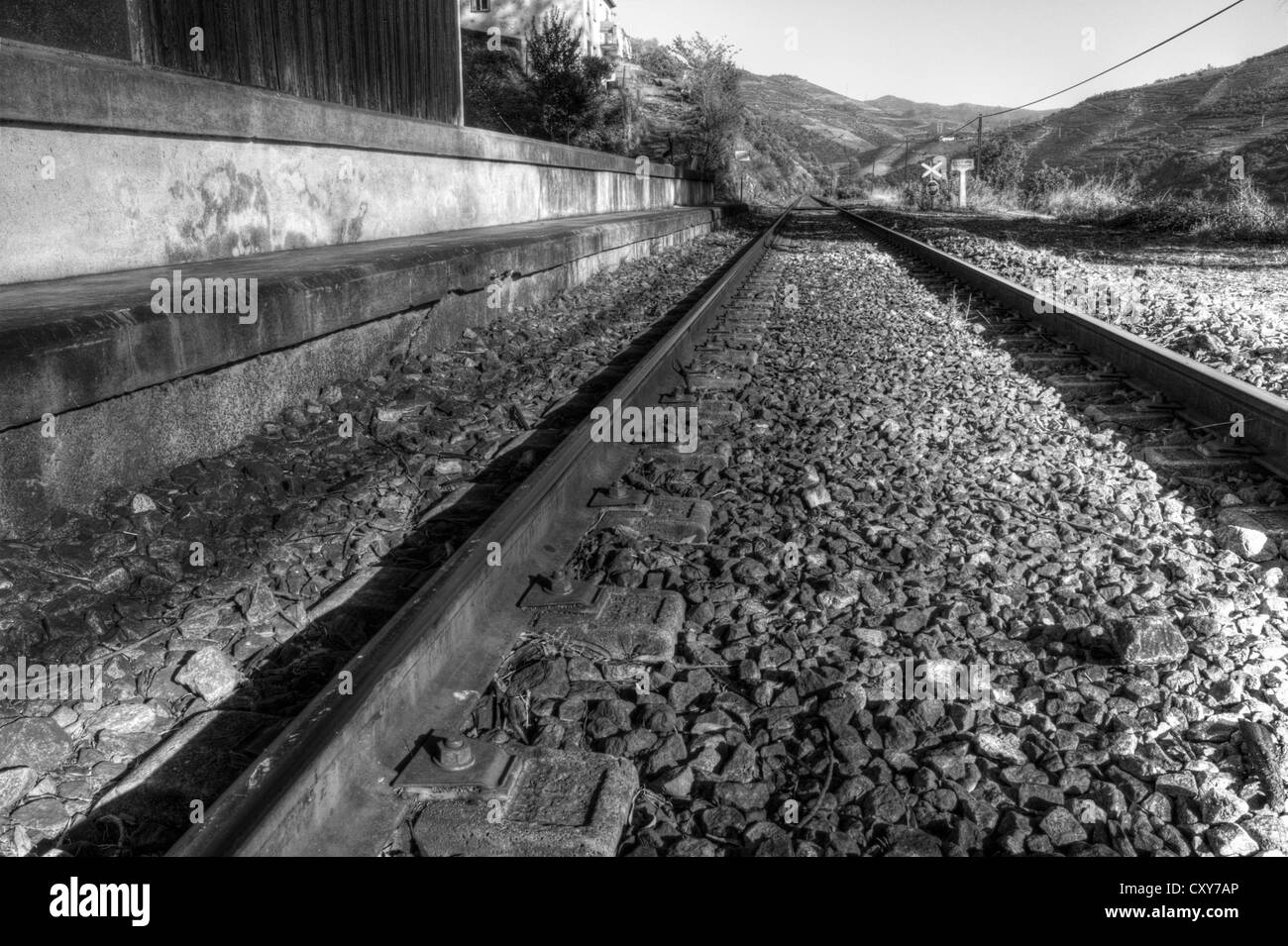 Old train lines Black and White Stock Photos & Images - Alamy